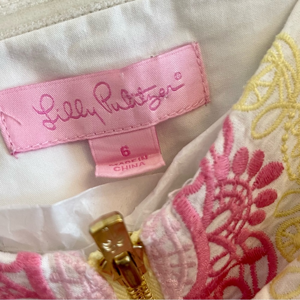 Lilly Pulitzer White Strapless Dress with Gold Zipper - Picture 11 of 13